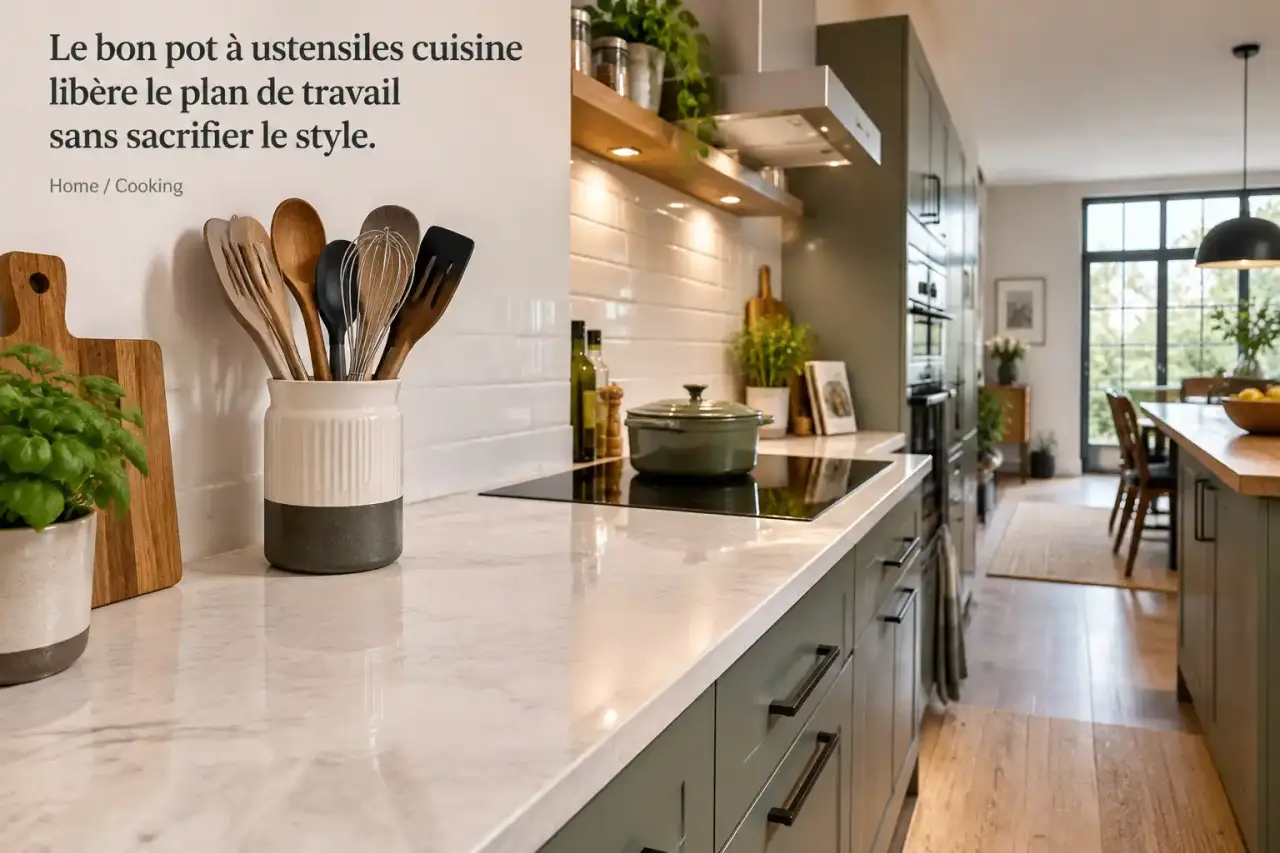 Le bon pot à ustensiles cuisine libère le plan de travail sans sacrifier le style