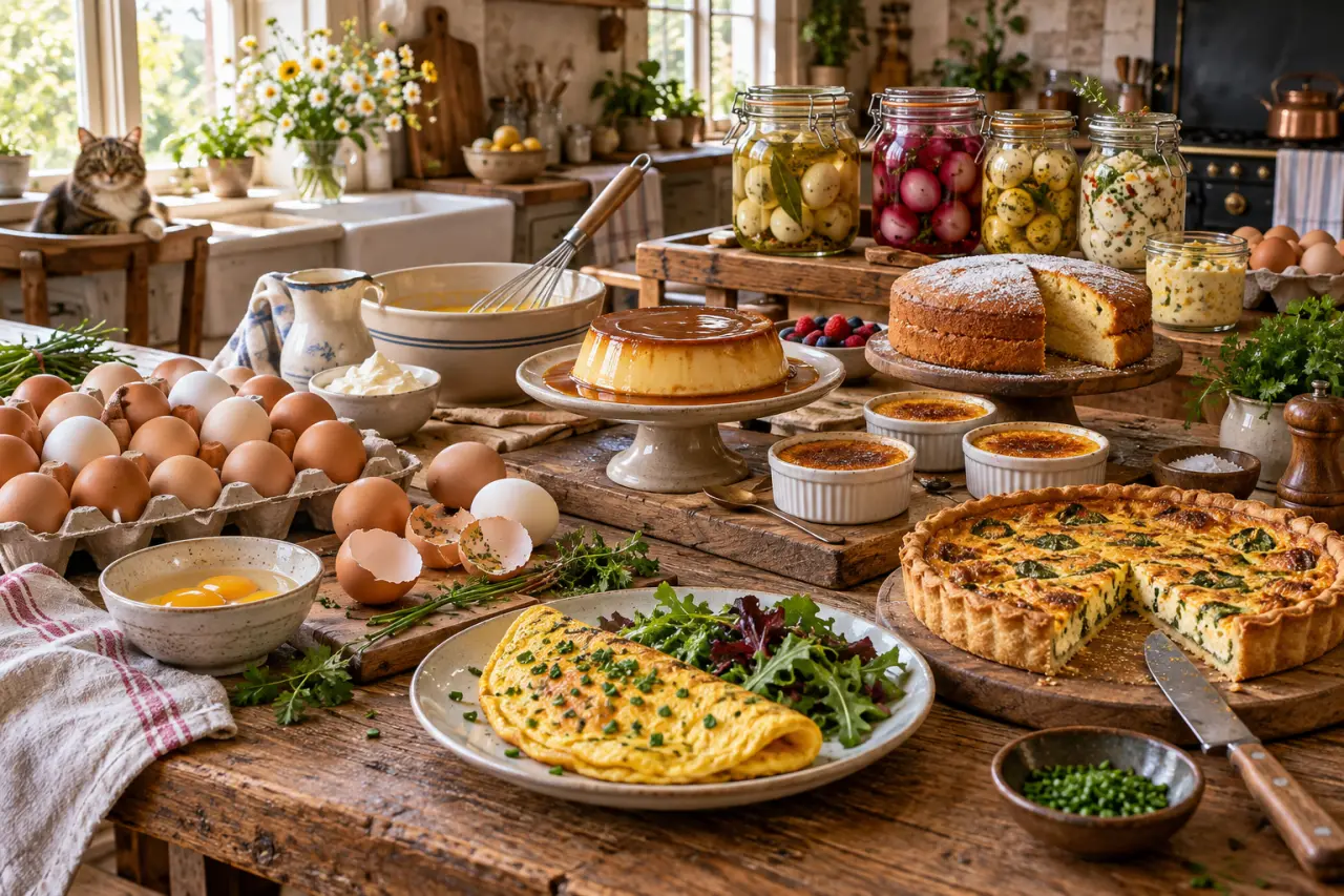 Beaucoup d’œufs à écouler : recettes salées, desserts et conservation