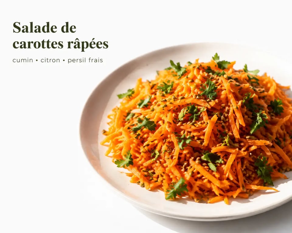 Recettes avec des carottes : salade de carottes râpées au cumin et au citron