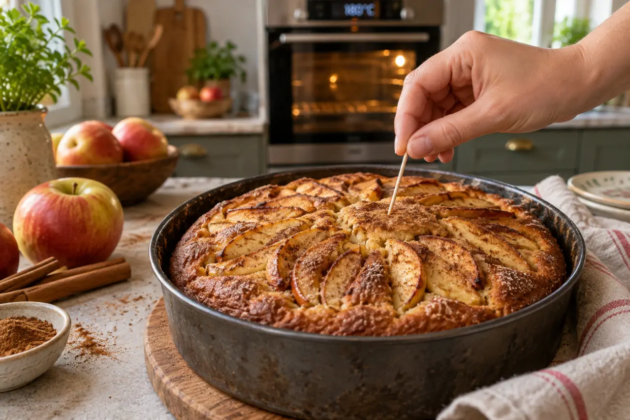 Gâteau aux pommes et cannelle : 180°C, 40 minutes et le réflexe du cure-dent
