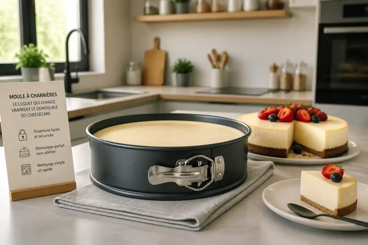 Moule à charnières : le loquet qui change vraiment le démoulage du cheesecake