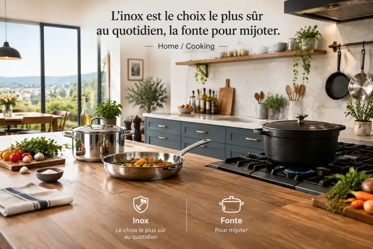 L’inox est le choix le plus sûr au quotidien, la fonte pour mijoter