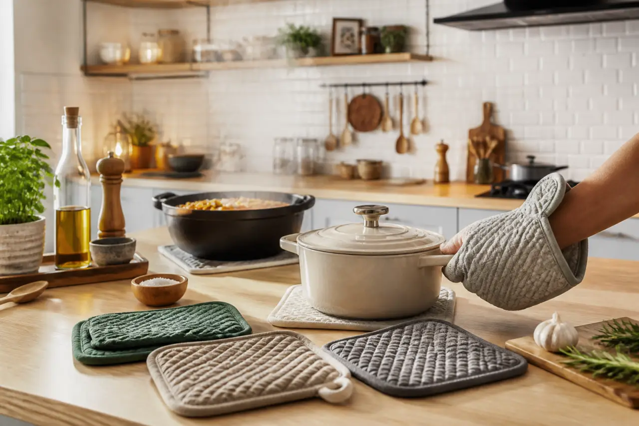 Manique de cuisine : les critères qui comptent pour la chaleur, la prise et le style