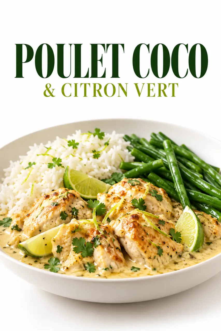 Plats mijotés recettes : poulet coco au citron vert avec du riz