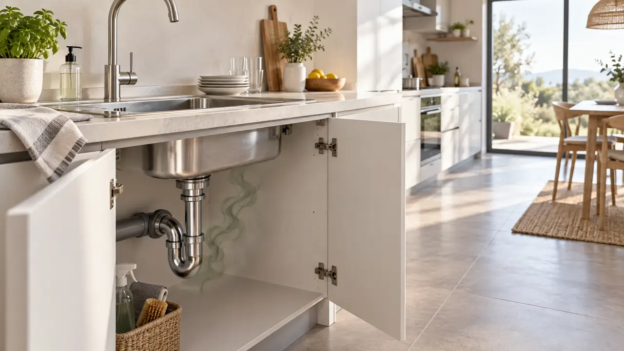 Odeur de canalisation dans la cuisine : un siphon propre ne règle pas toujours le problème