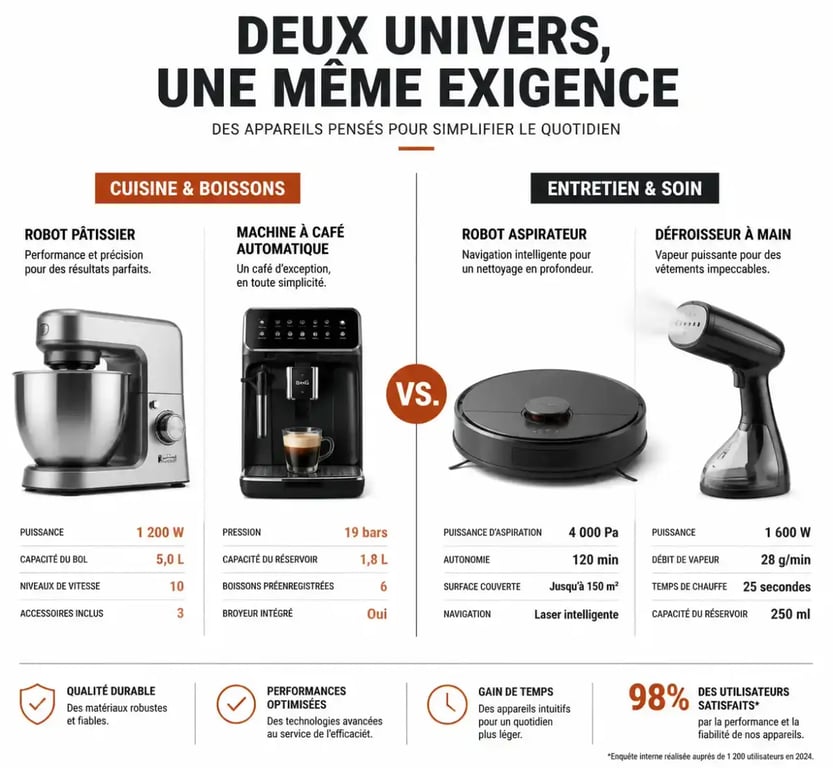Les deux grandes familles de petit électroménager : préparation culinaire et entretien de la maison