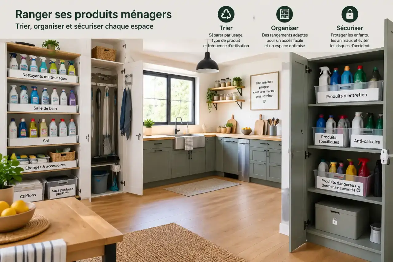 Ranger ses produits ménagers : trier, organiser et sécuriser chaque espace
