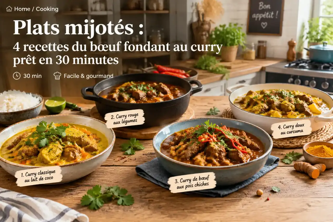 Plats mijotés : 4 recettes du bœuf fondant au curry prêt en 30 minutes