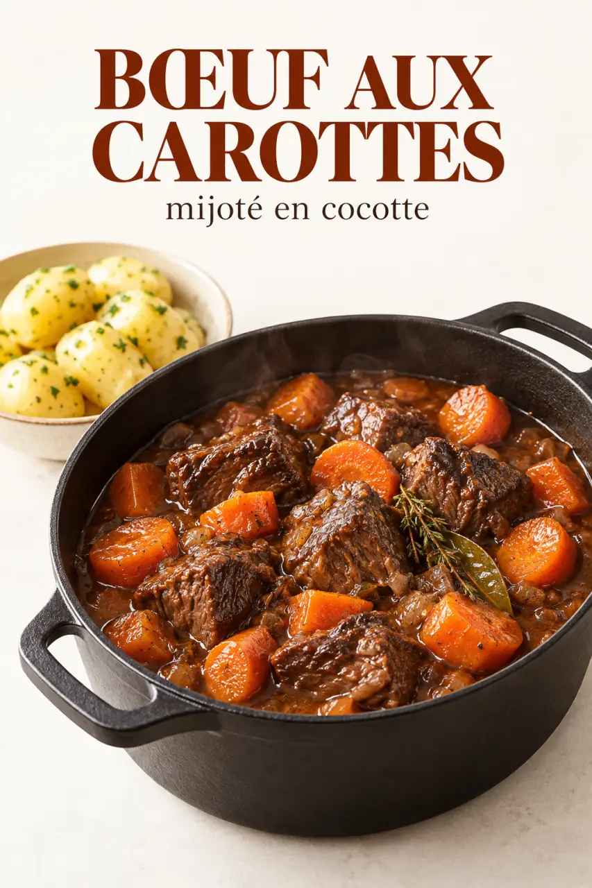 Plats mijotés recettes : bœuf aux carottes servi avec des pommes de terre