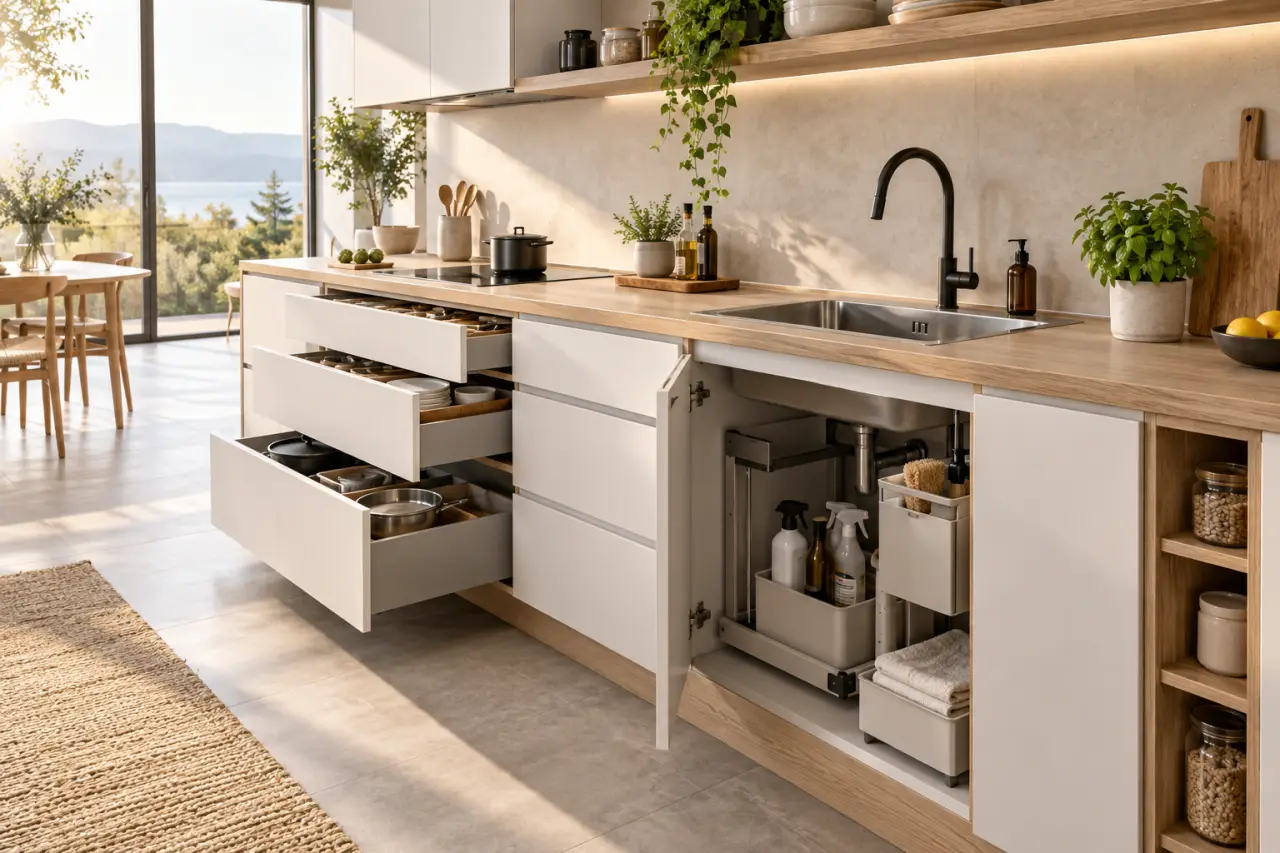 Meuble évier cuisine : choisissez la largeur, l’évier et le rangement selon votre espace