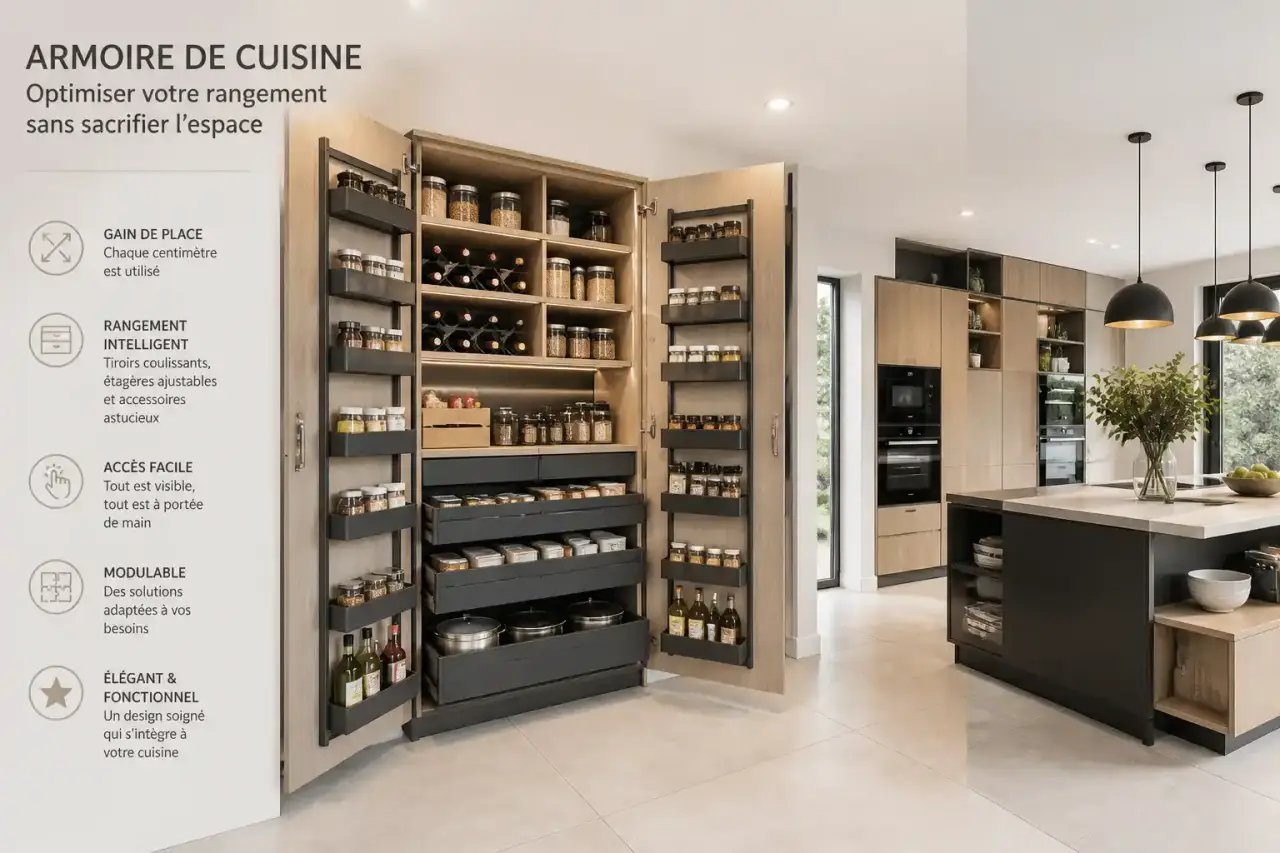 Armoire de cuisine : optimiser votre rangement sans sacrifier l'espace