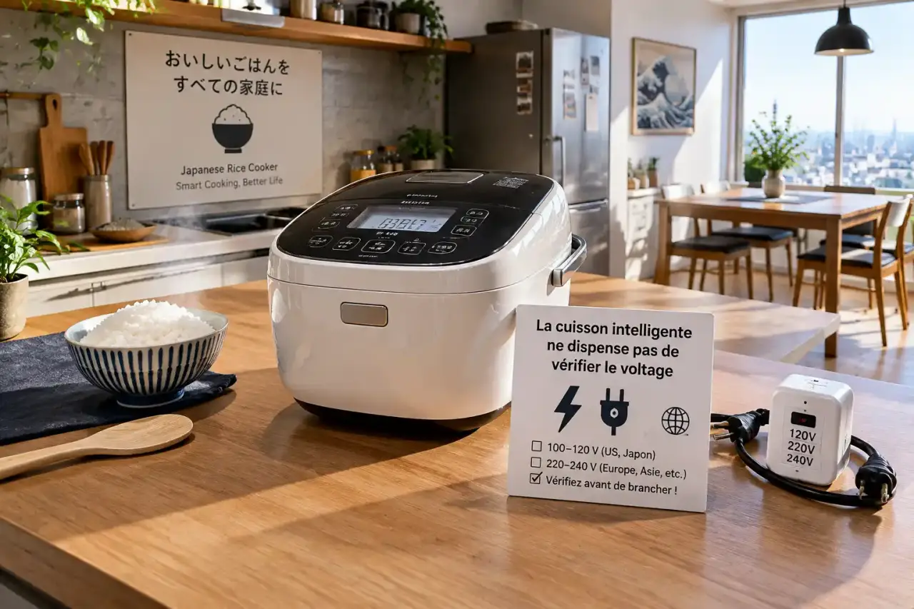 Cuiseur à riz japonais : la cuisson intelligente ne dispense pas de vérifier le voltage